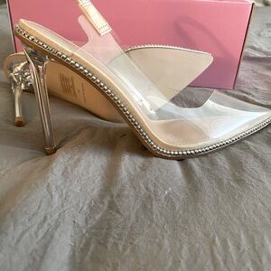 Steve Madden Savlamar Transparent Nude Slingbacks 8